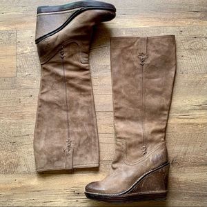 Frye Paige Cross-stitch Wedge Boot